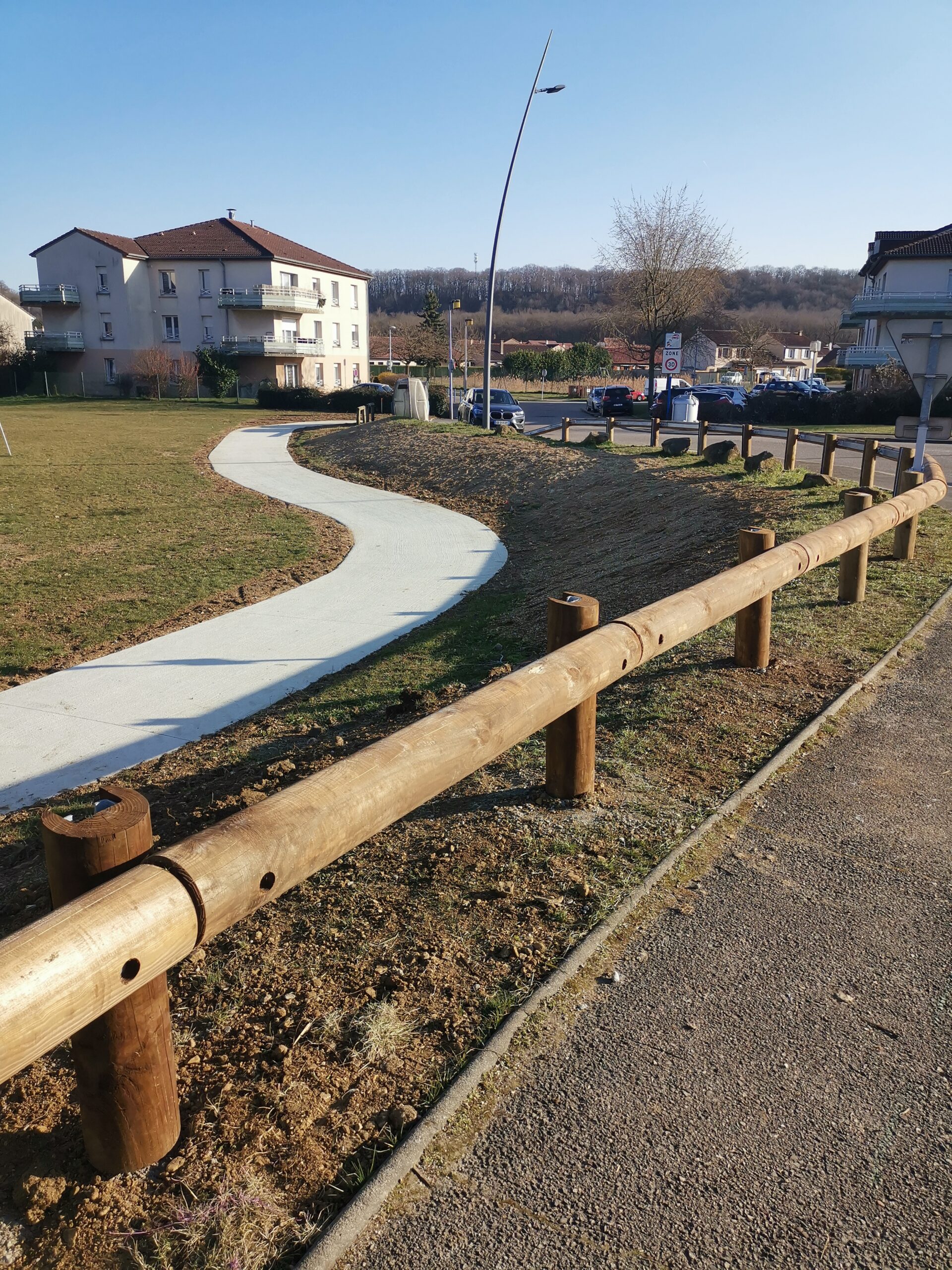 Glissière de sécurité sur piste cyclable, Amnéville